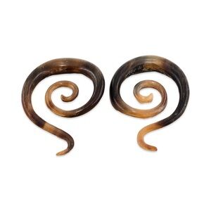 Natural horn ear stretcher earrings